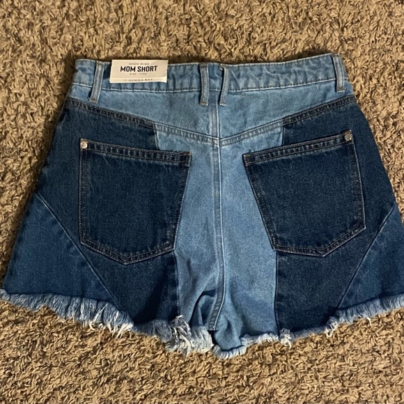 Gemma Rae patchwork high rise Jean shorts, 11 - Picture 2 of 3